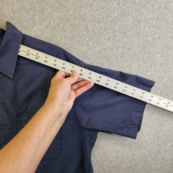 Tommy Hilfiger Hawaiian Shirt Mens Medium Blue Palm Trees Vintage Beach VTG - Picture 14 of 16